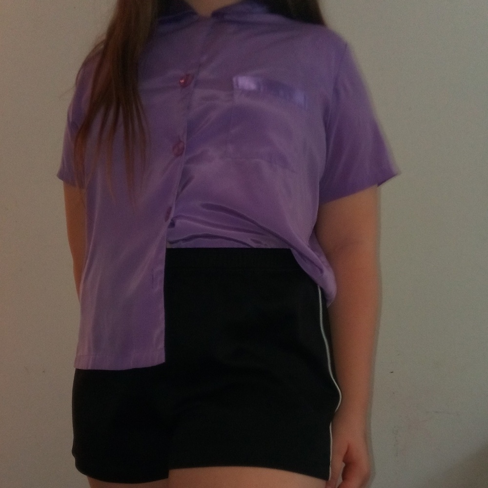 purple Victoria's Secret thrifted button up